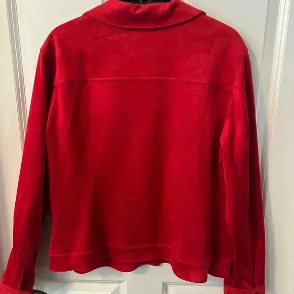 TRIBAL WOMEN’S MICROSUEDE RED JACKET SIZE XL - Picture 4 of 7